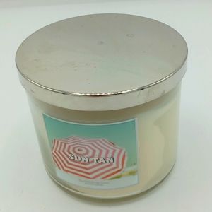 Bath and Body Works Suntan 3 Wick Candle RETIRED RARE
